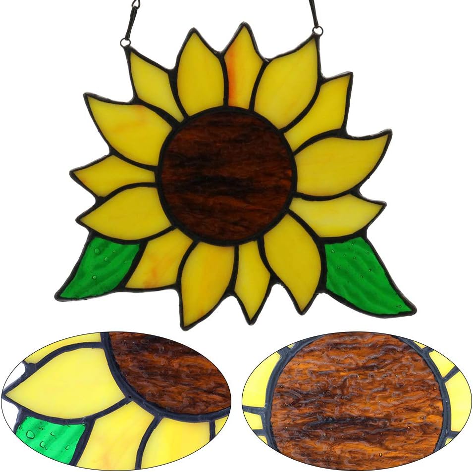 Stained Glass Sunflower Window Hanging Decor