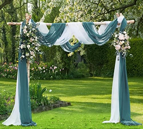 Warm Home Designs Dusty Blue Sheer Window Scarf - 54x216 Inches