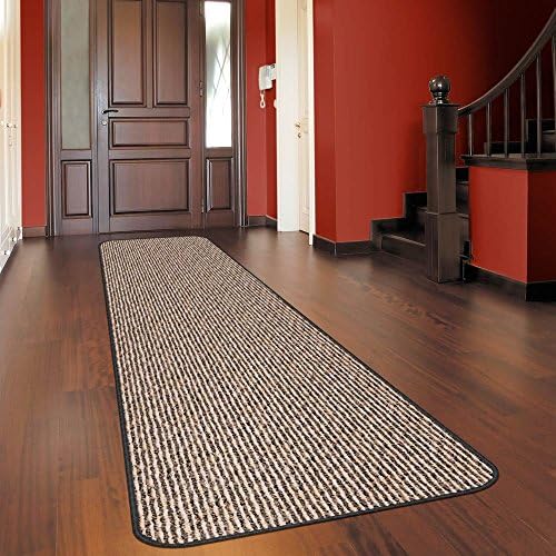 House Home and More Skid-Resistant Carpet Runner Black Ripple 12x27