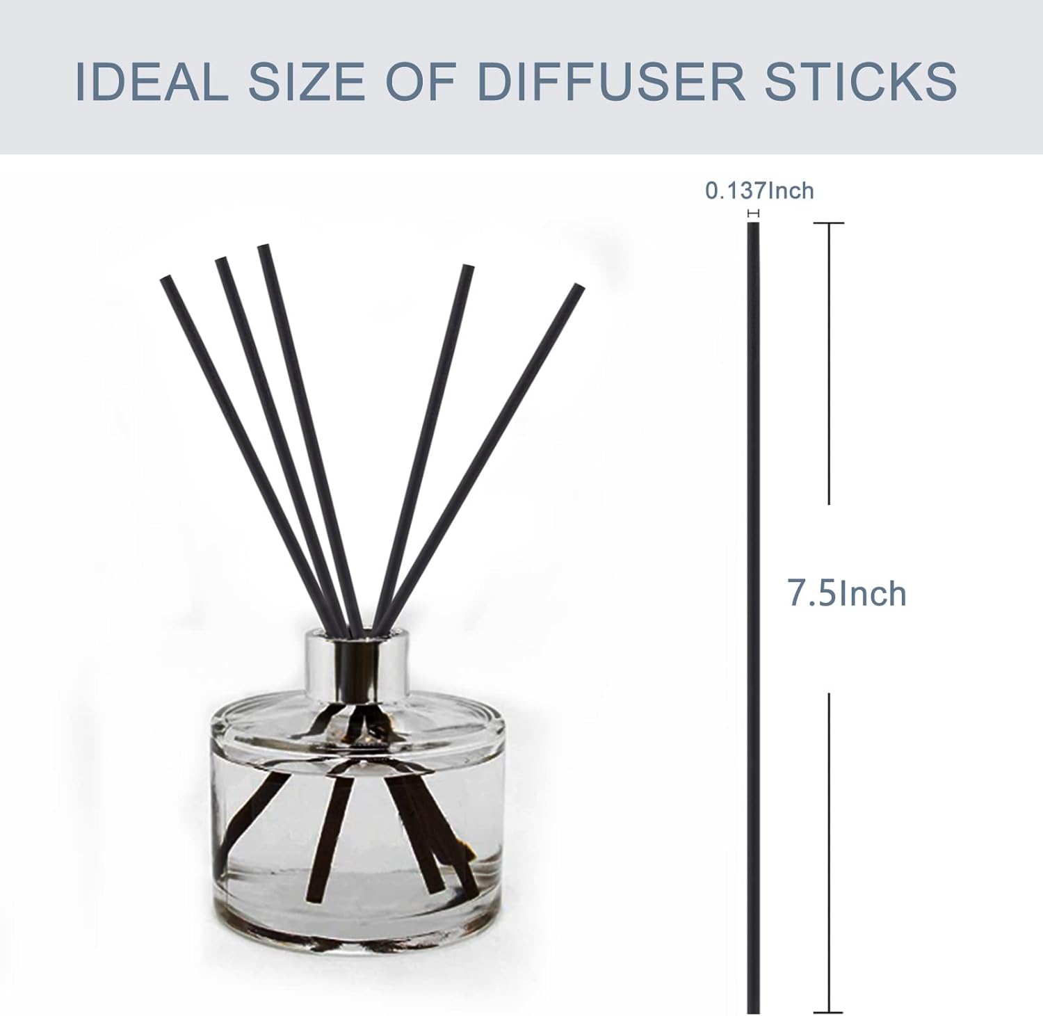 HOSSIAN 50pcs Black Reed Diffuser Sticks