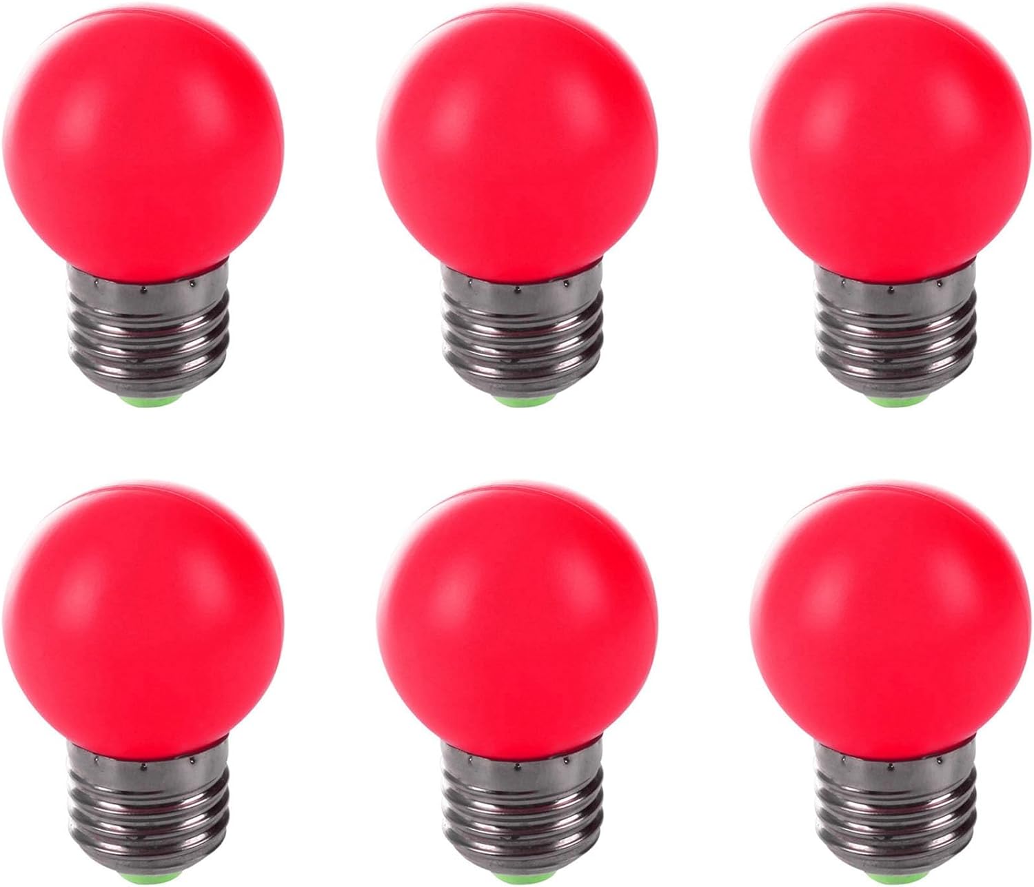 6X E27 LED Light Warm Red Bulb Plastic Bulb