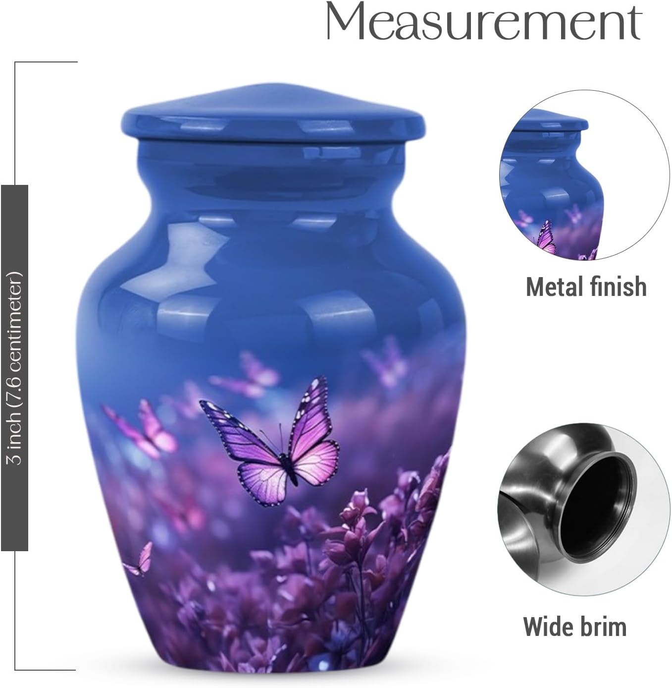 Butterfly Mini Urns for Human Ashes - 3 Inch 4 Pcs