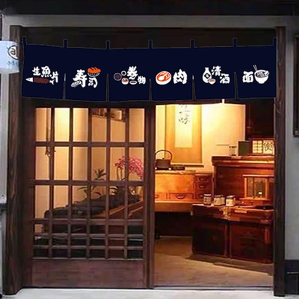 Japanese Sushi Restaurant Banner Noren Valance Curtain 43x210CM