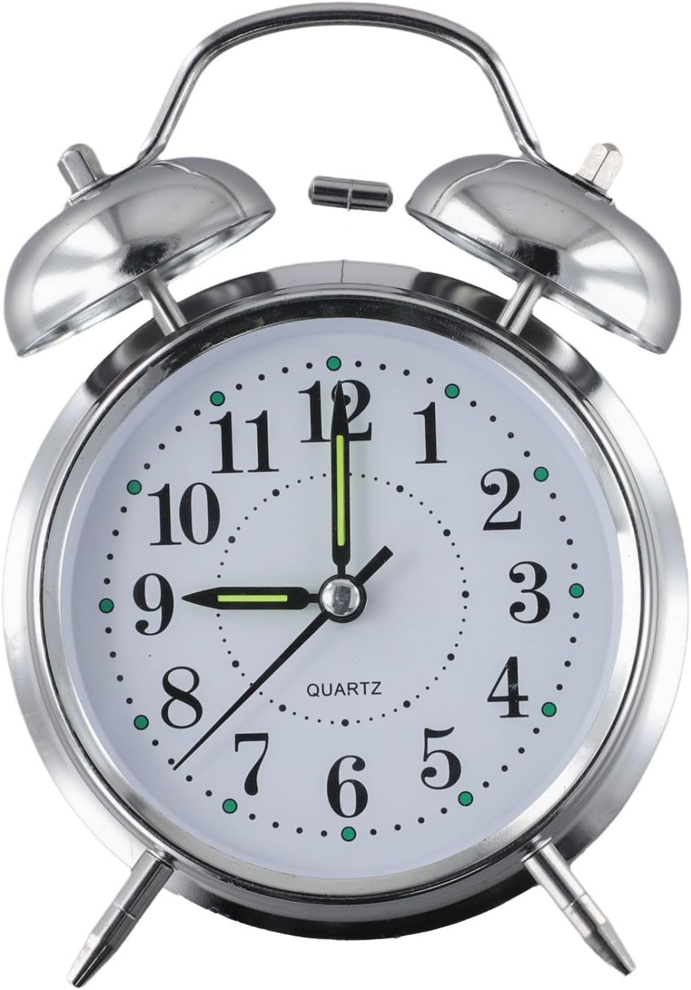 Chrome Finish Double Bell Wind Up Alarm Clock
