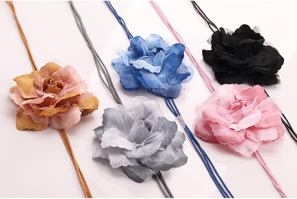 2 Pcs Decorative Curtain Tiebacks with Flower Design Grey