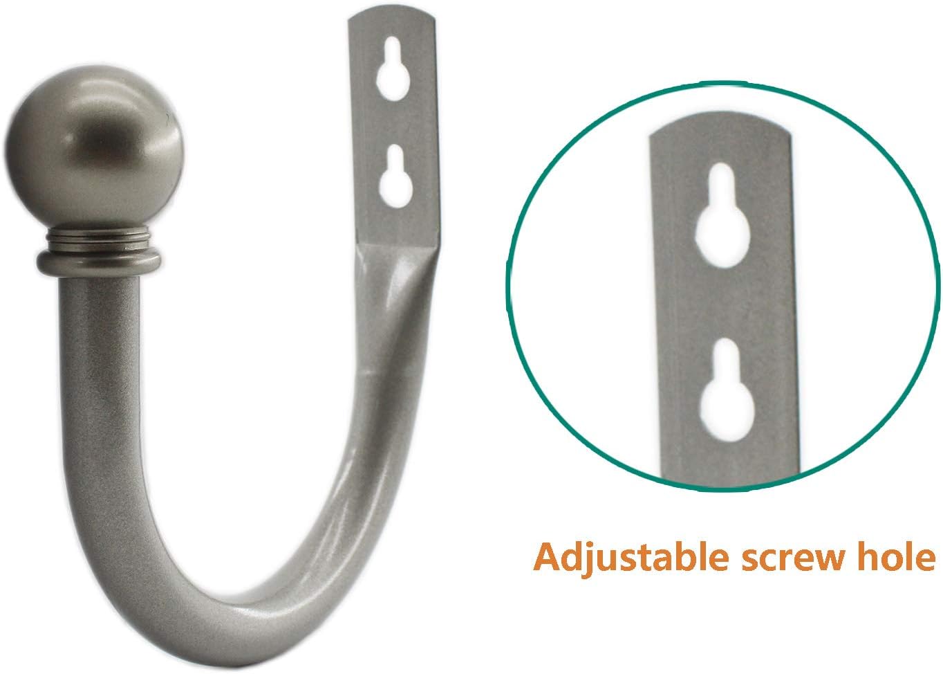Decorative Curtain Holdbacks with Installation Screws Grey