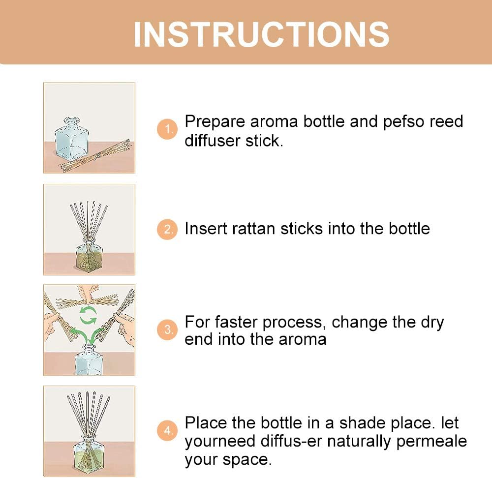 HOSSIAN 100PCS Reed Diffuser Sticks - Natural Rattan