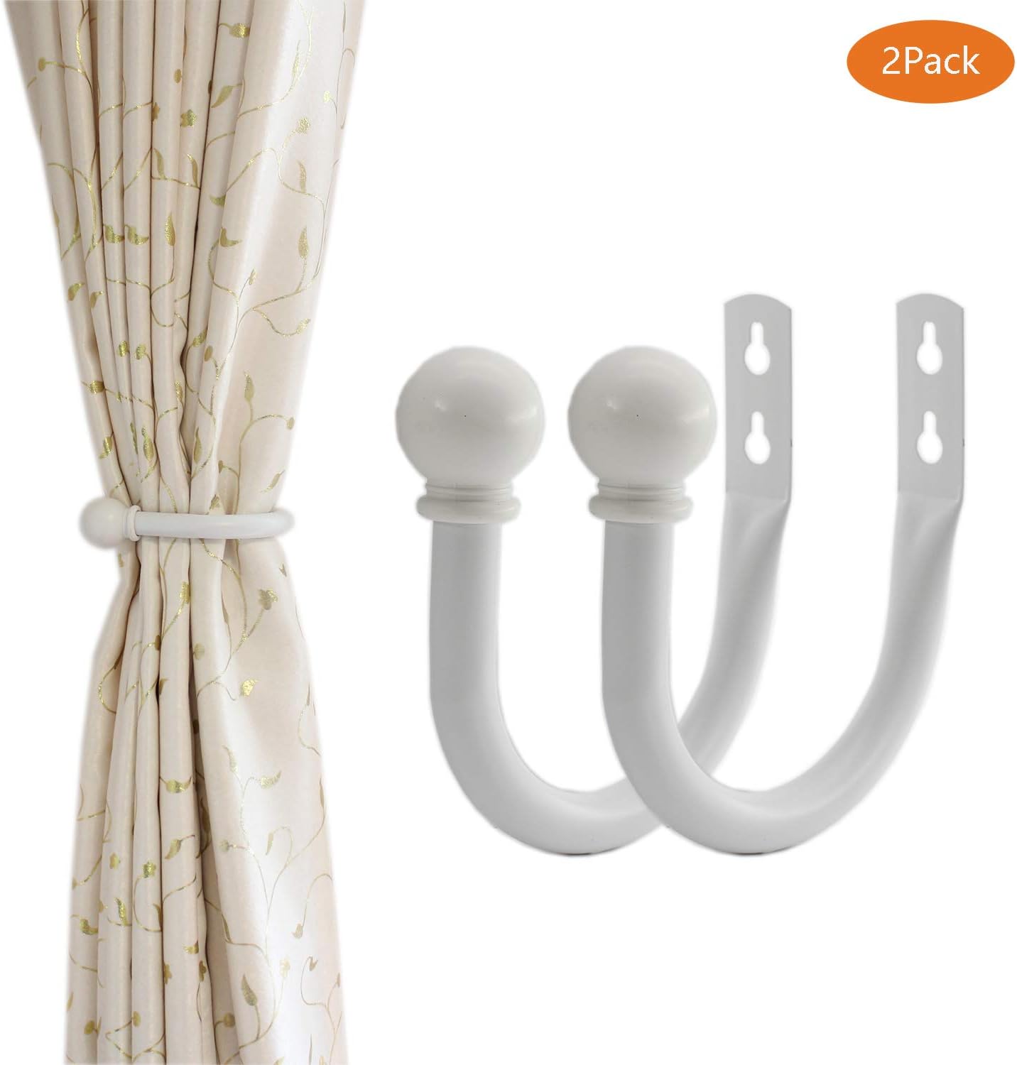 Ulifestar Decorative Curtain Holdbacks Hooks White