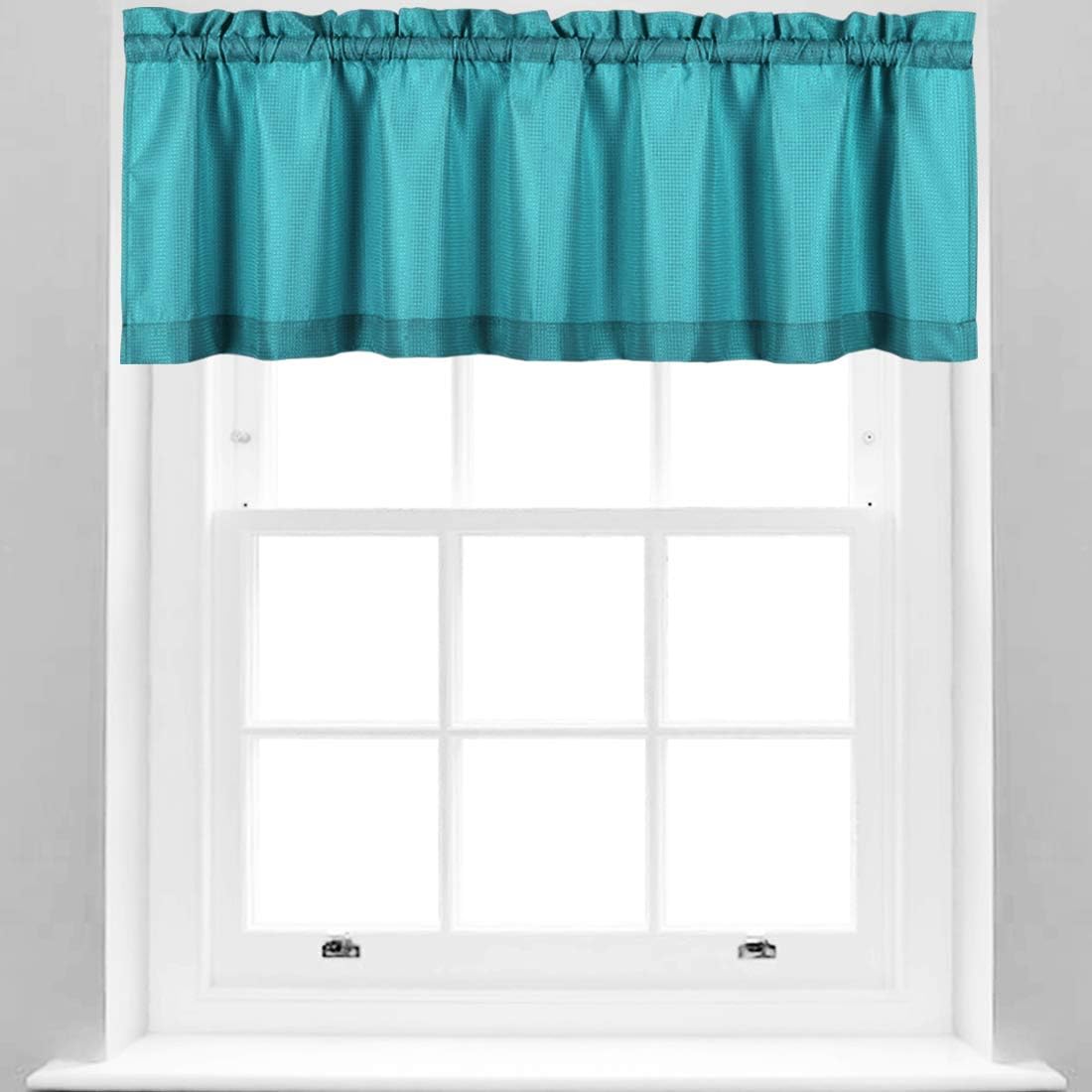 Valea Home Water Repellent Valance 60x16 Inches Turquoise 1 Panel