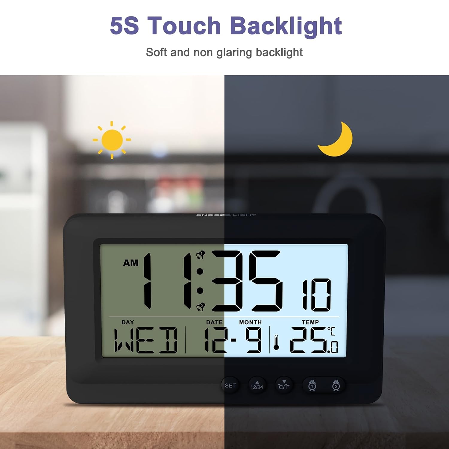 OQIMAX Travel Alarm Clock With 5s Backlight