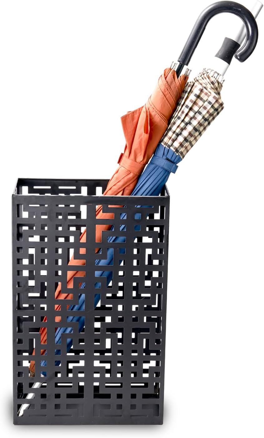 Black Metal Umbrella Stand Rack for Entryway