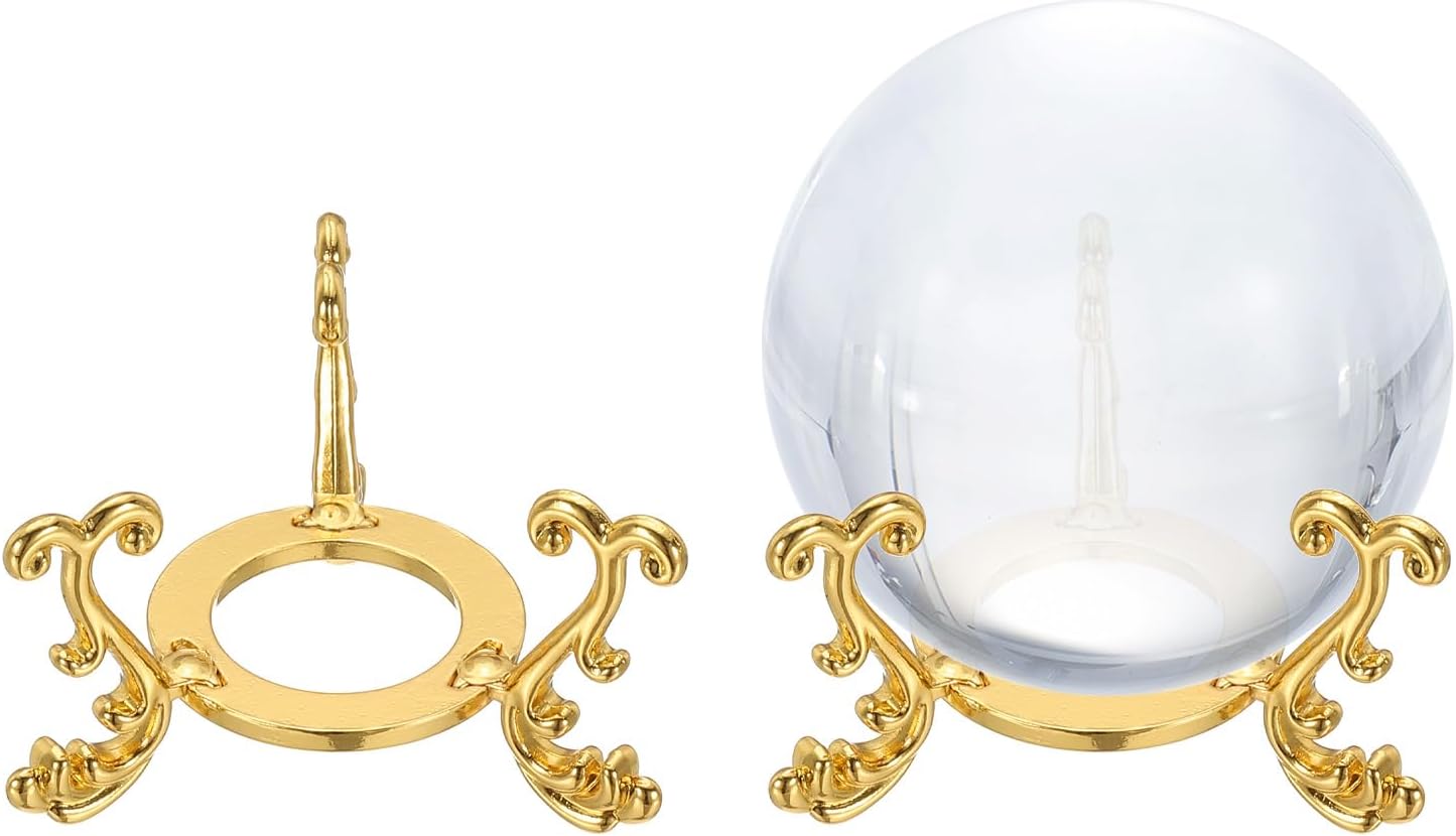 Uxcell 2pcs Metal Crystal Ball Display Stand