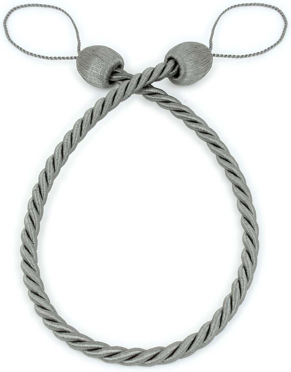 2 Pack Charcoal Polyester Curtain Tiebacks