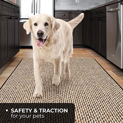 House Home and More Skid-Resistant Carpet Runner Black Ripple 12x27