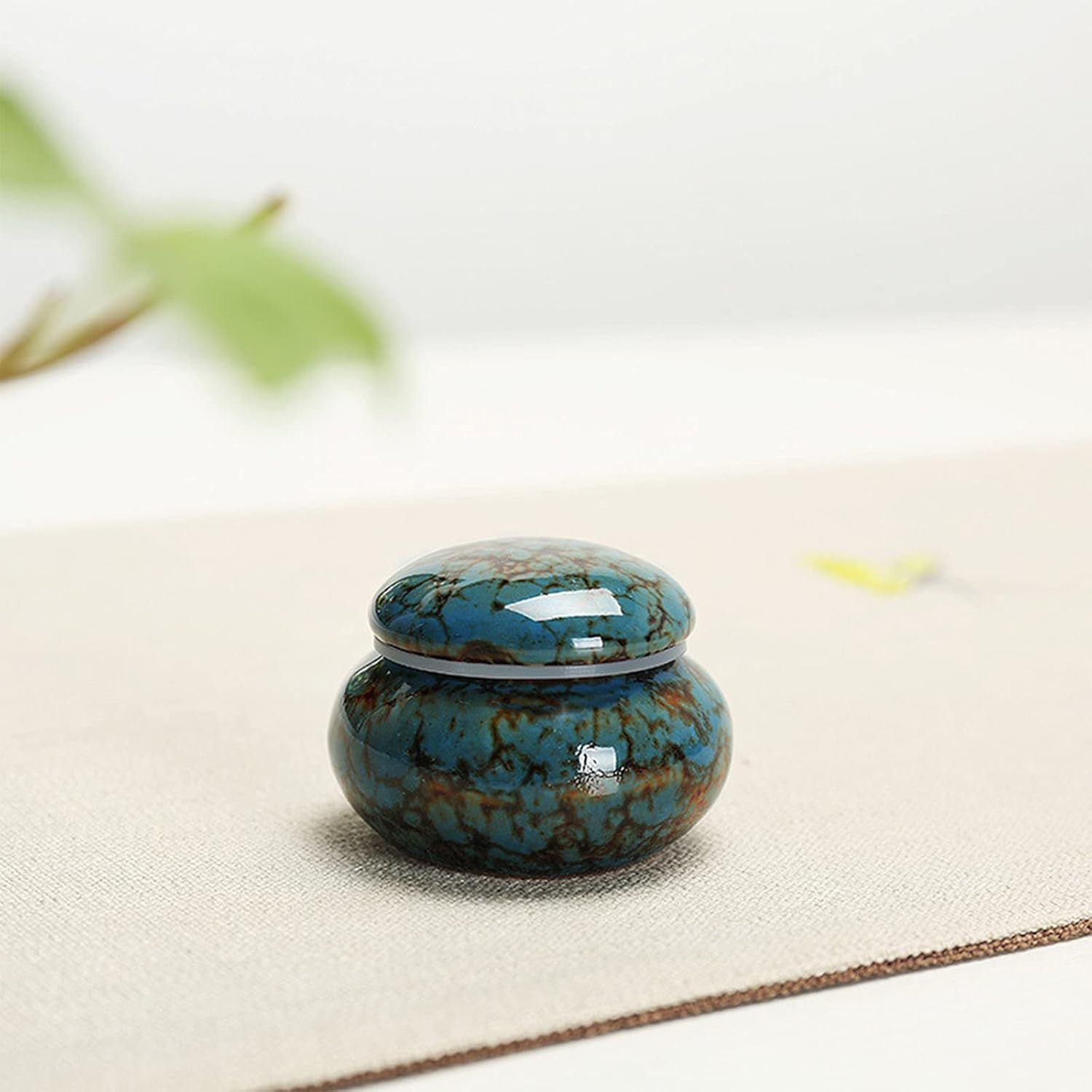 Small Sapphire Blue Mini Keepsake Urn for Ashes