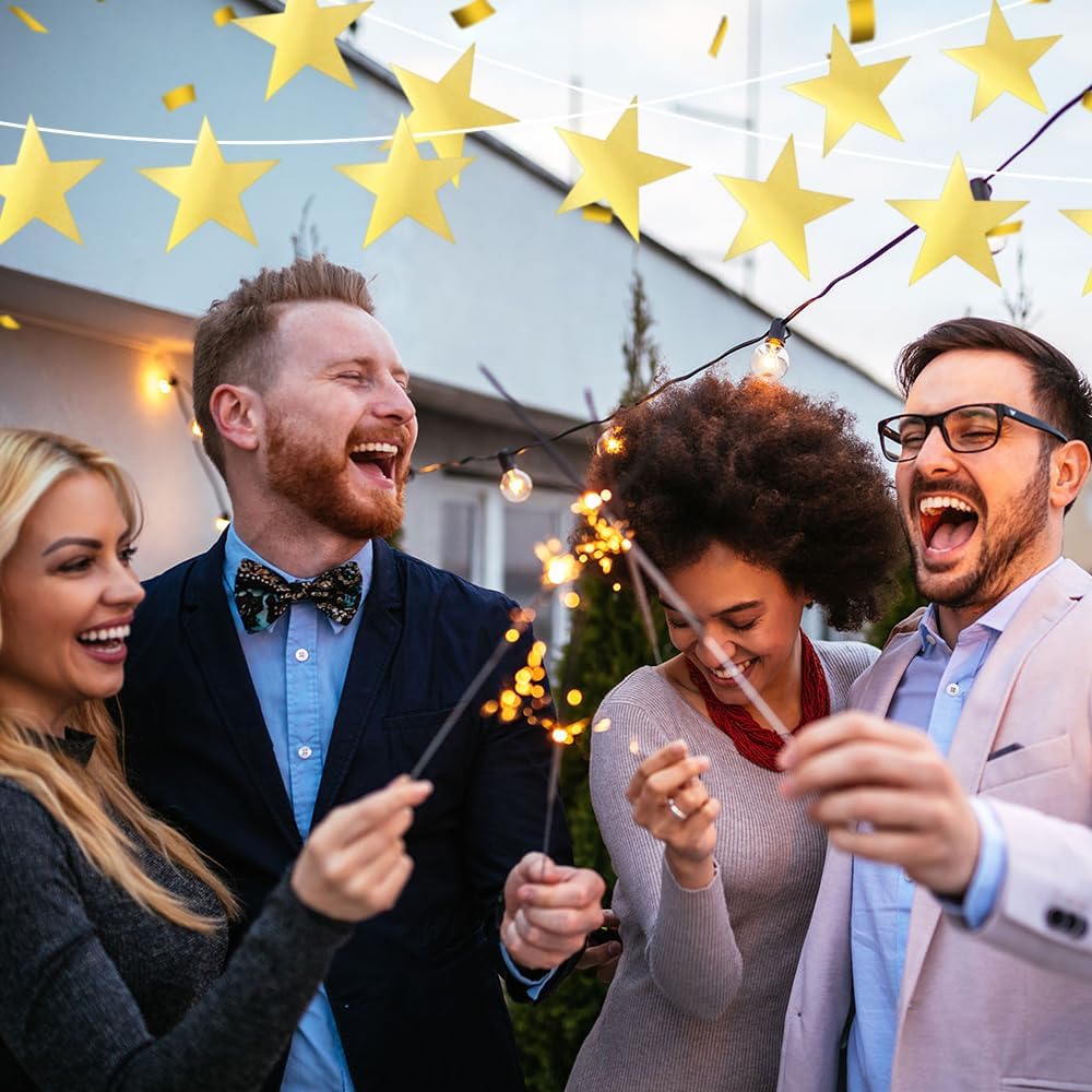 24PCS Gold Star Cutouts for Party Decorations