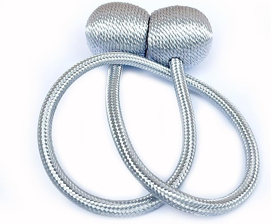 Winsharp Magnetic Curtain Tiebacks 4 Pcs Gray Holdbacks
