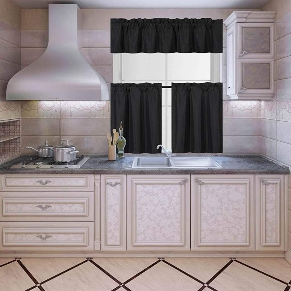 Gxi Blackout Kitchen Curtain 20 Inch Rod Pocket Tier Valance