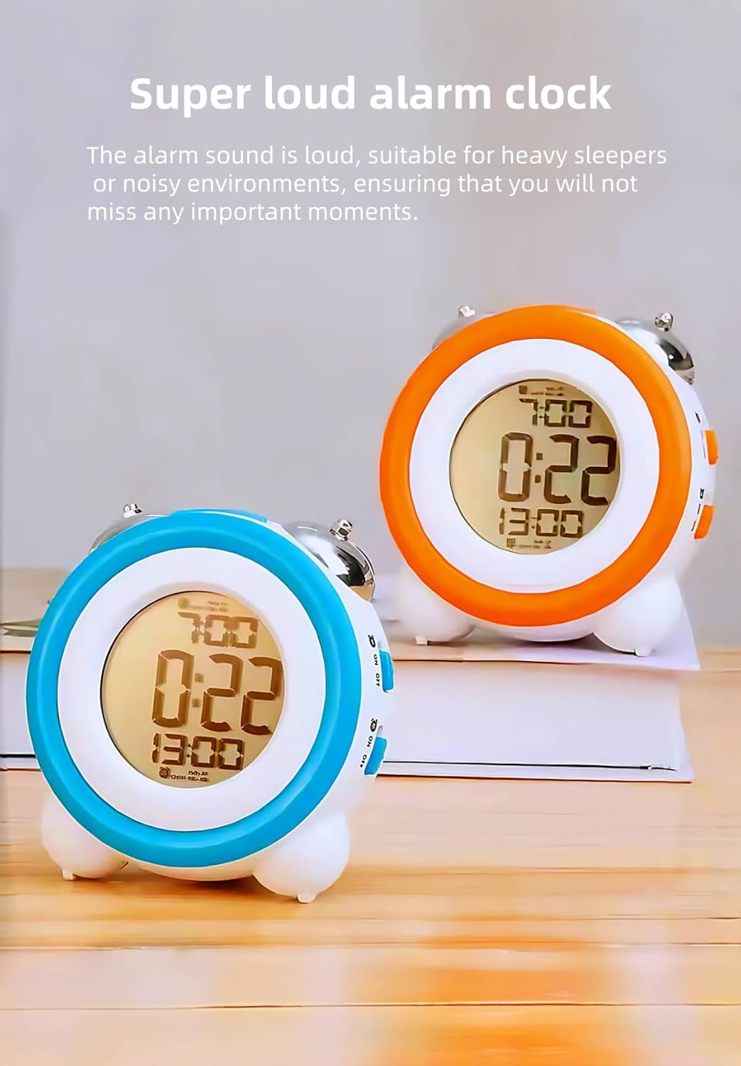 Super Loud Alarm Clock with Twin Bell and Backlight Display