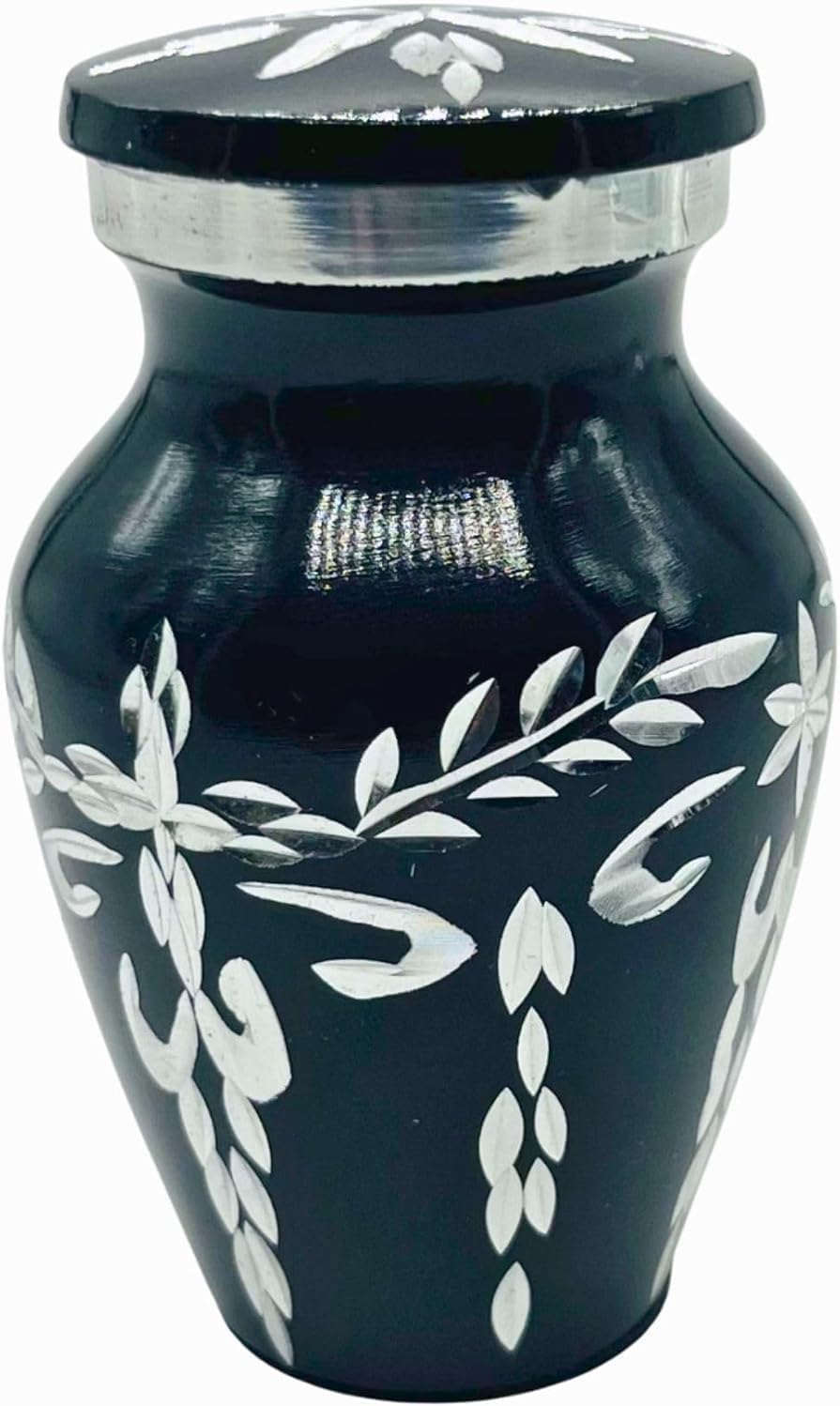 Black Velvet Box Cremation Urn with Mini Diamond Cutting