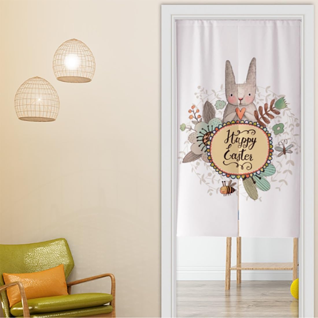 Jidanmian Noren Japanese Animal Door Curtain - Cotton Linen 80x90cm