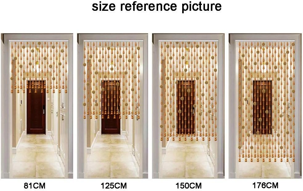 Beaded Curtain Wooden Beads Door Divider with Copper Coins
