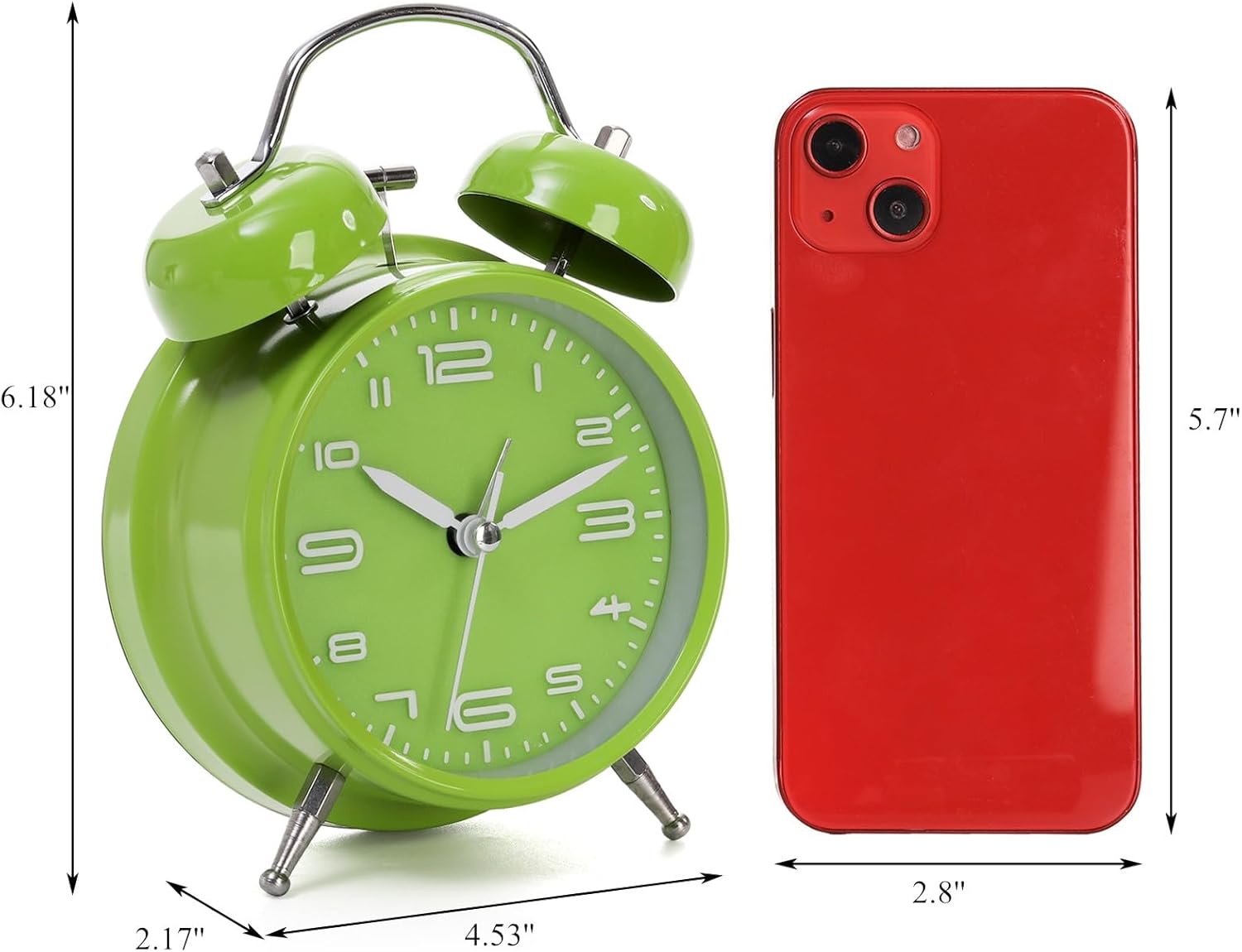 2 Pack Twin Bell Alarm Clock with Backlight