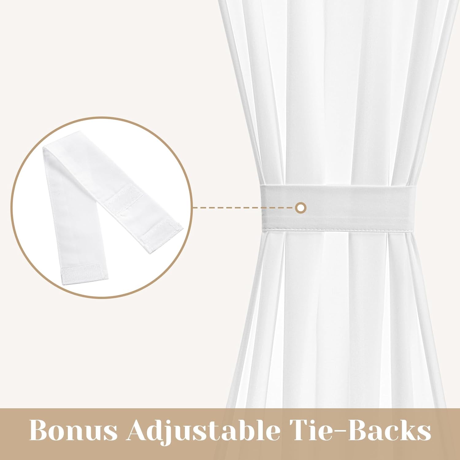 HOMEIDEAS Non-See-Through French Door Curtains Set of 2