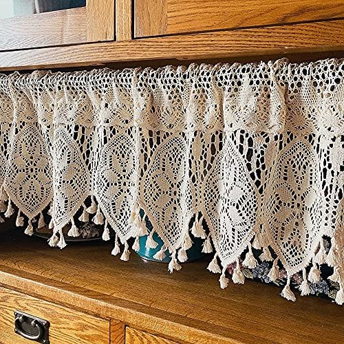 Retro Crochet Valance for Kitchen Window 1 Panel