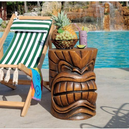 Design Toscano Grand Tiki Face Kanaloa Teeth Side Table Statue