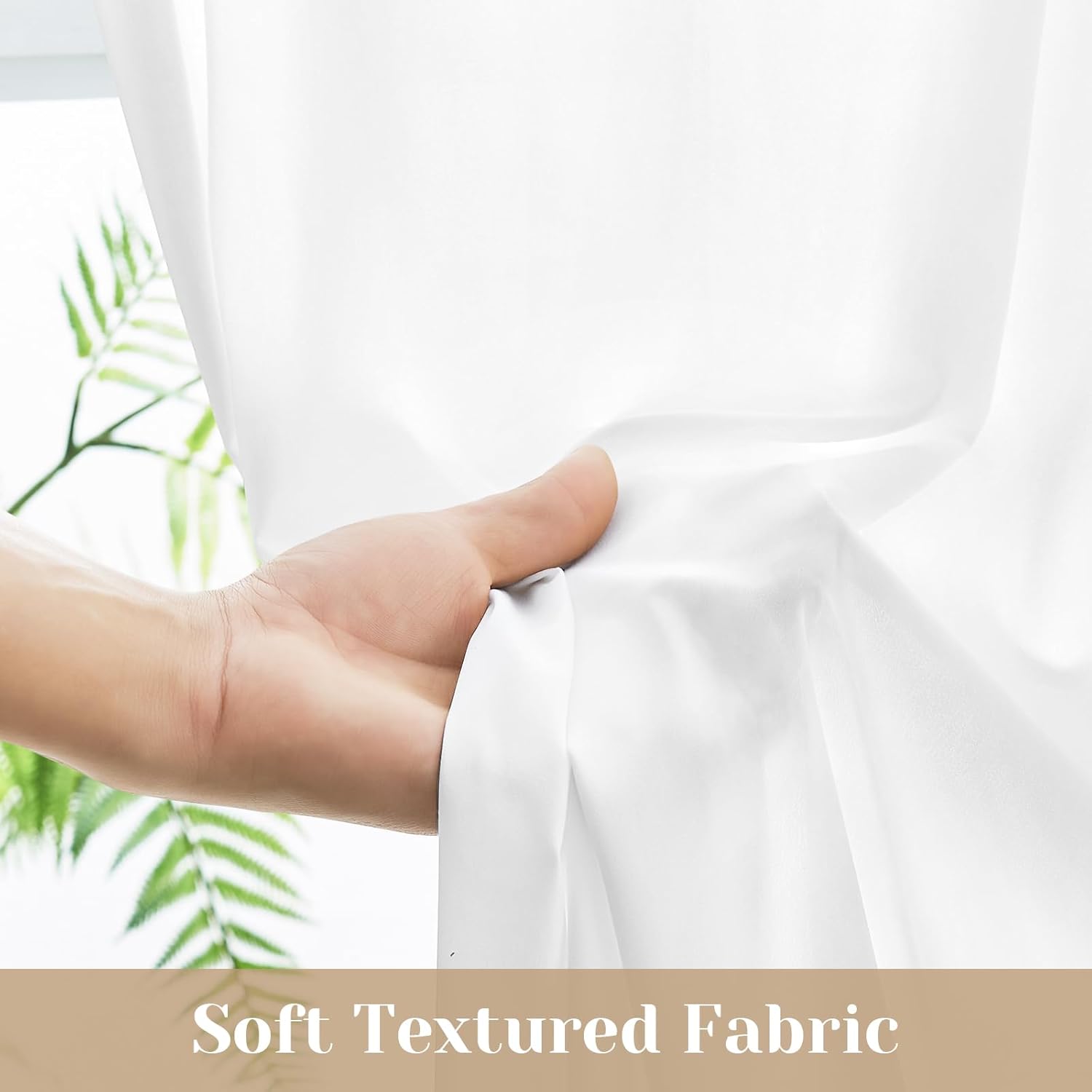 HOMEIDEAS Non-See-Through French Door Curtains Set of 2