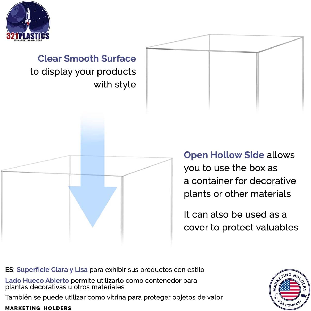Clear Acrylic Display Cube Pedestal 12x12x32 Inch
