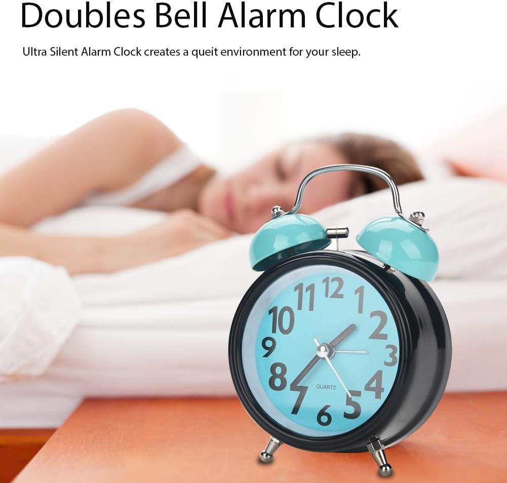 AUNMAS Double Alarm Clock Ultra Quiet Night Light