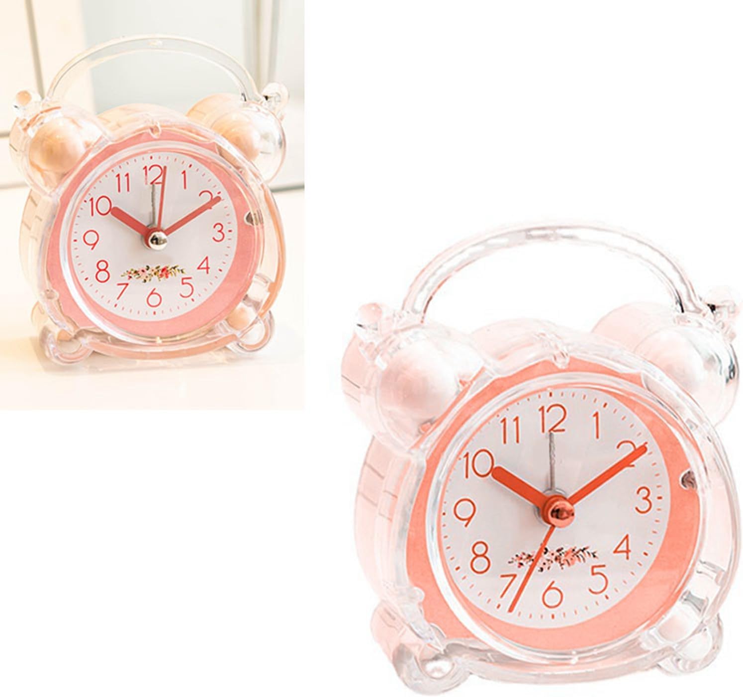 Loud Alarm Clock for Heavy Sleepers Pink ABS Kids Wall Clock