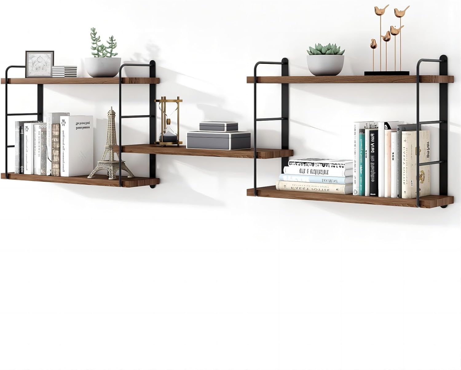 MXCSE Floating Shelves 5pc Brown Wall Mount