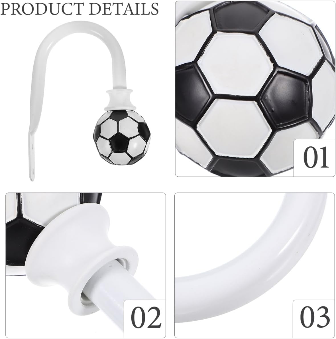 White Metal Curtain Tieback Holder for Window Holdbacks