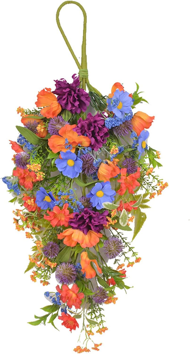 21 Inch Artificial Daisy Teardrop Swag Decor