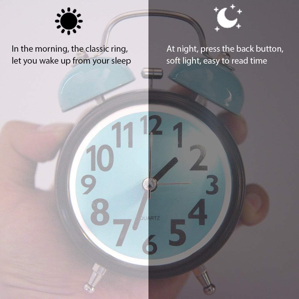 AUNMAS Double Alarm Clock Ultra Quiet Night Light