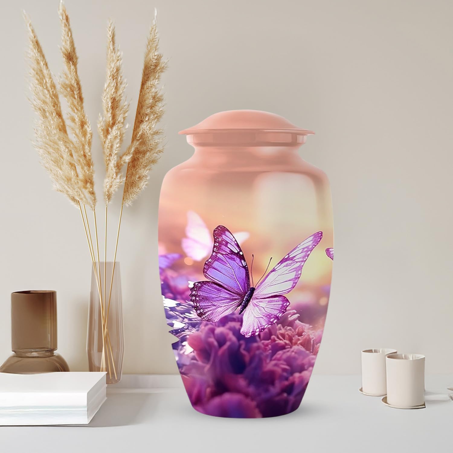 Butterfly Urn for Human Ashes - 10 Inch Cremation Urn with Velvet Bag
