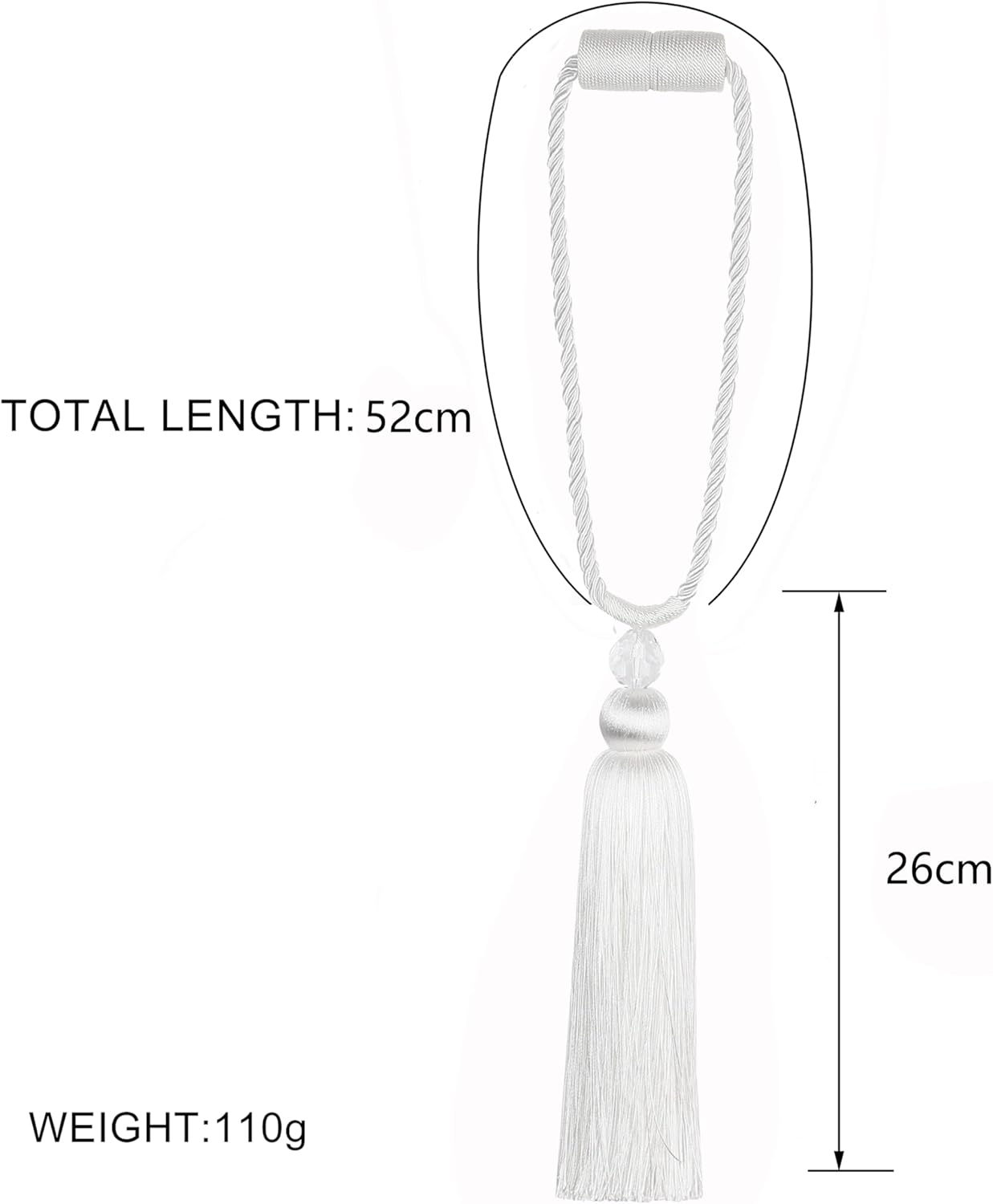 BEL AVENIR Magnetic Curtain Holdbacks Tassel Ties