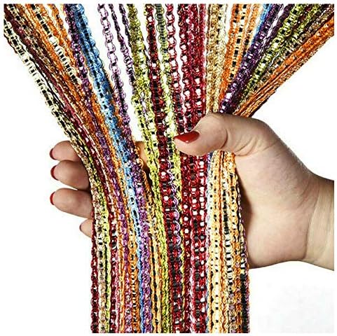 Wixine 2Pcs Curtain Beads Crystal Tassel Window Panel Divider String