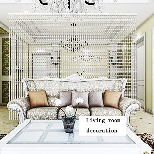 OKUOKA Crystal Glass Bead Curtain for Living Room Decor