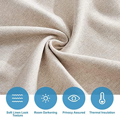 RYB HOME Tricia Room Darkening Curtains Khaki 26x69 Inch