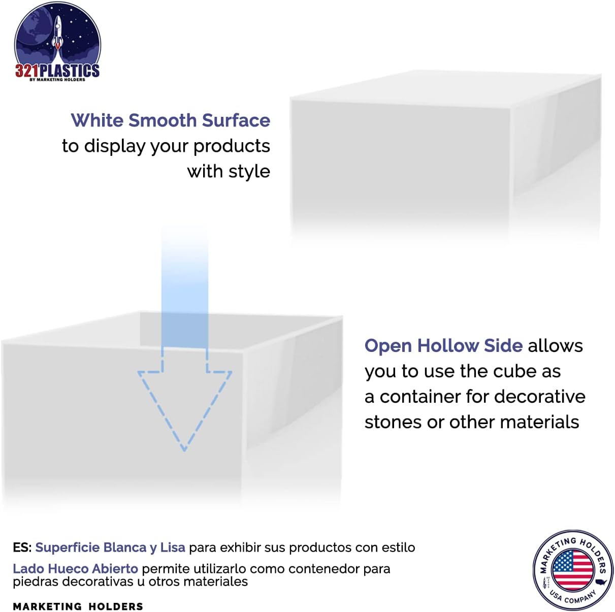 Marketing Holders 6 Inch White Acrylic Display Riser