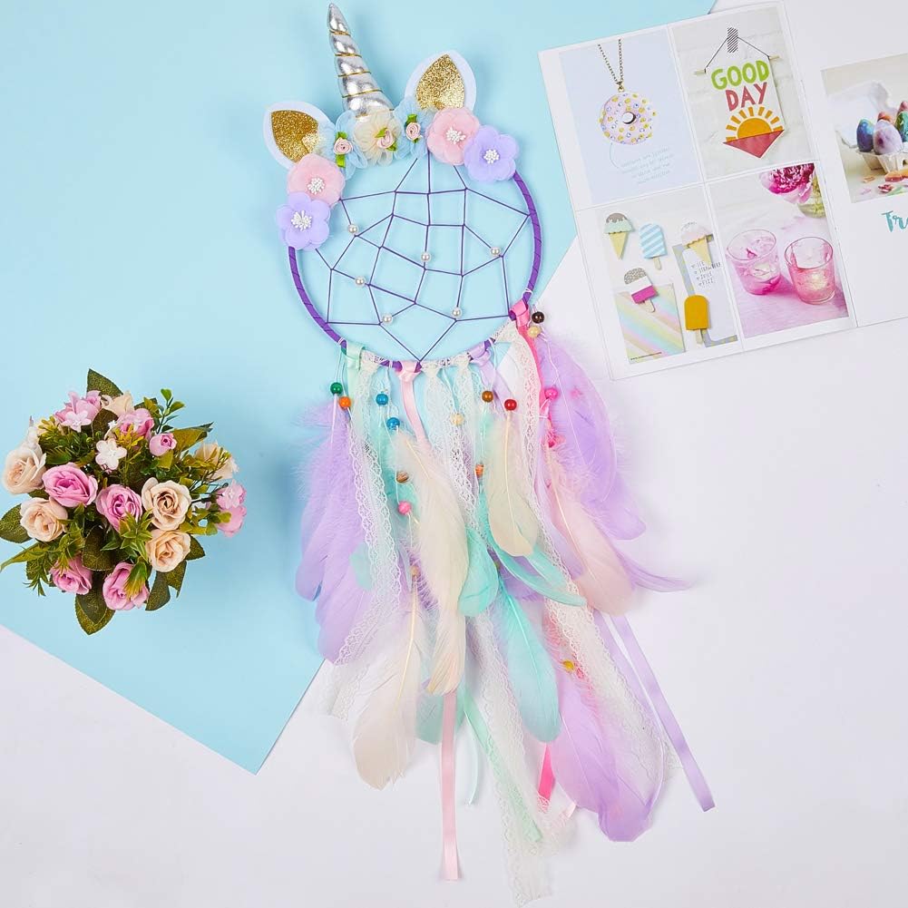 QtGirl Unicorn Dream Catcher Wall Decor for Kids