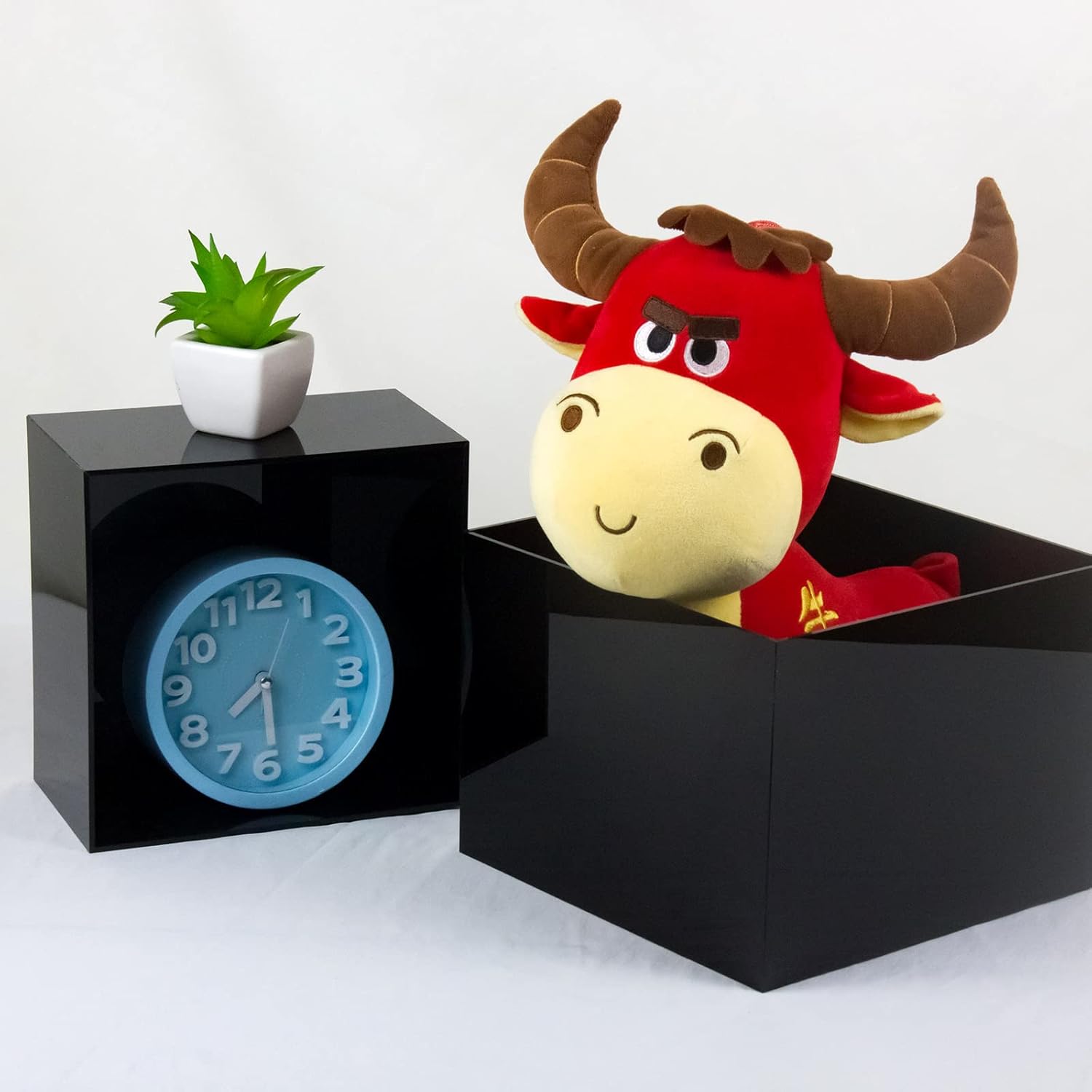 Acrylic Cube Display Boxes Pedestals Black Stackable