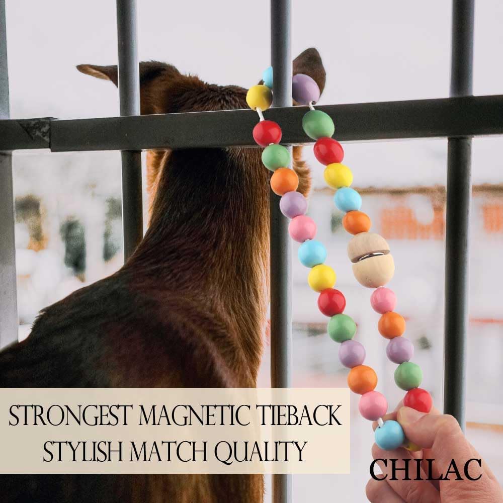 Colorful Beaded Curtain Tiebacks with Magnetic Hook