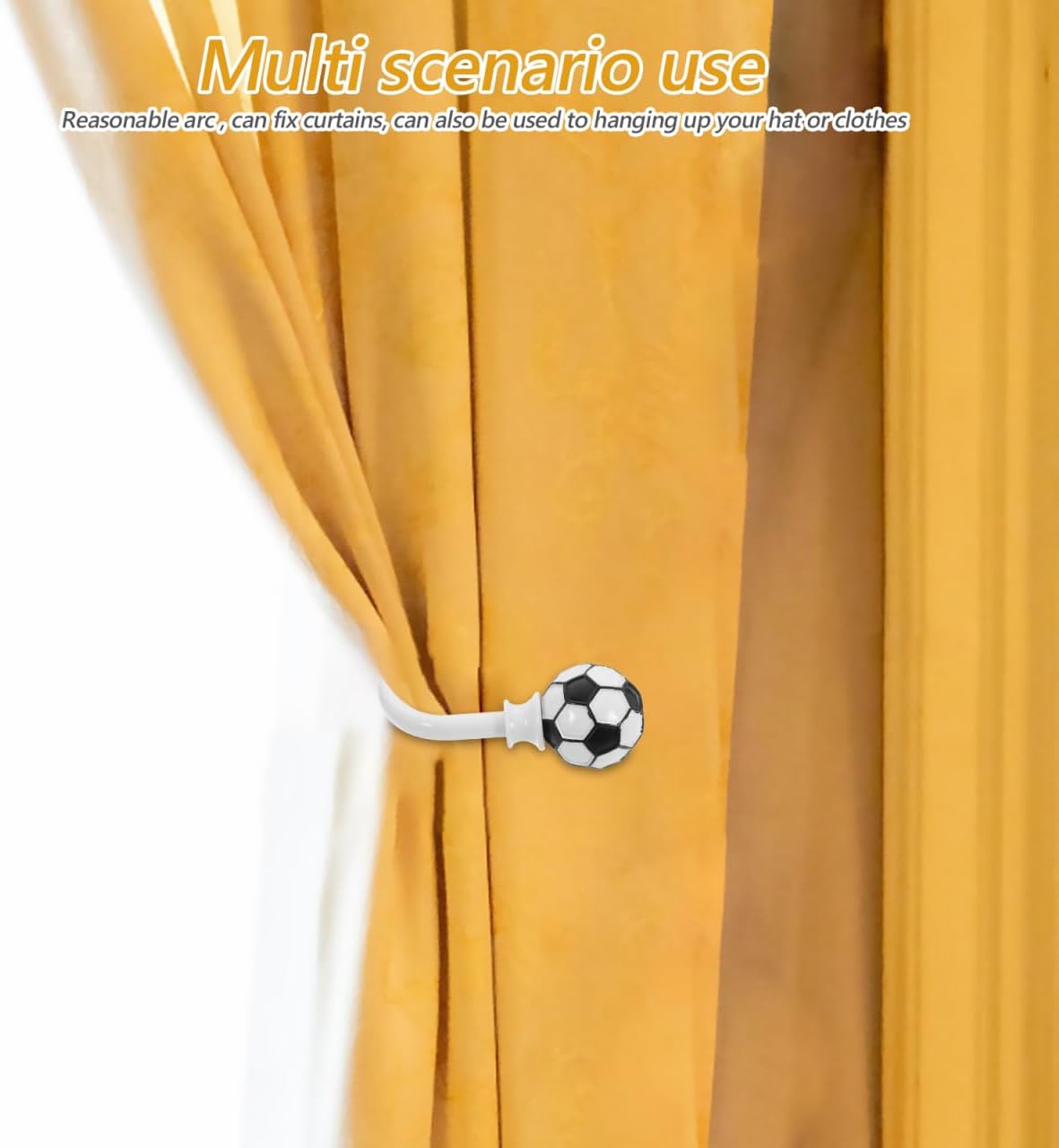 White Metal Curtain Tieback Holder for Window Holdbacks