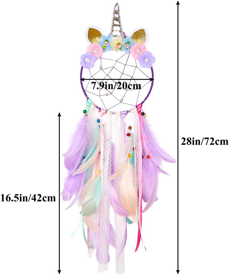 QtGirl Unicorn Dream Catcher Wall Decor for Kids
