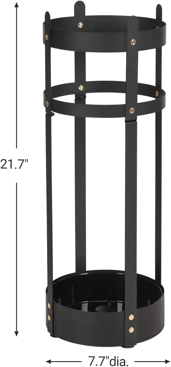 SONGMICS Steel Round Umbrella Stand with Drip Tray